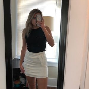 White Linen Mini Skirt